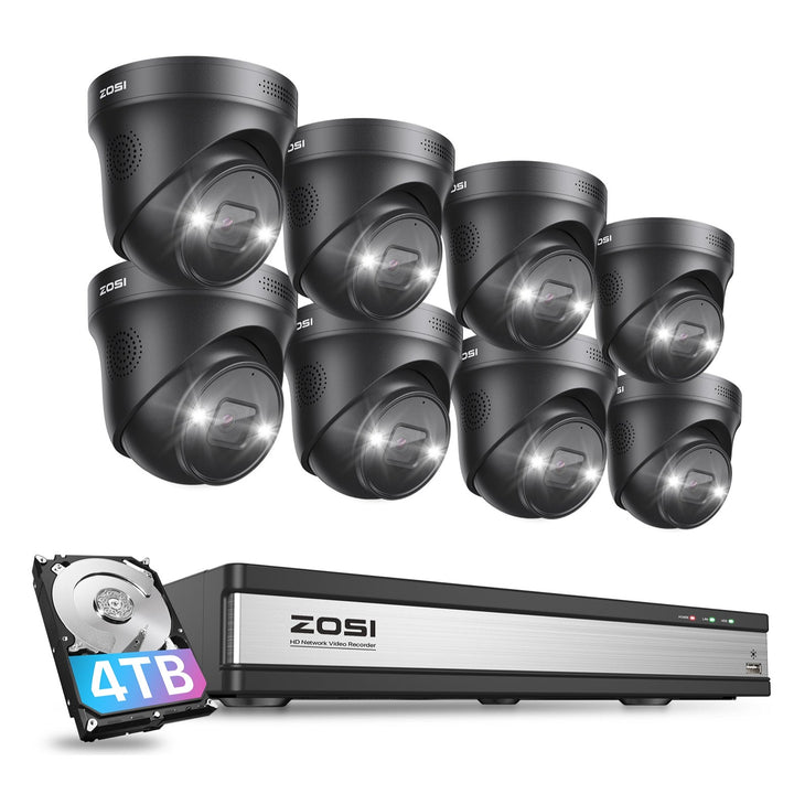 C225 4K 16 Channel 8 Camera Spotlight Security System + 4TB Hard Drive Zosi