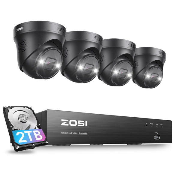 C225 4K 8CH 4-Cam Security System + 2TB Hard Drive Zosi