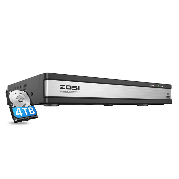 4K 16 Channel NVR + 4TB Hard Drive Zosi