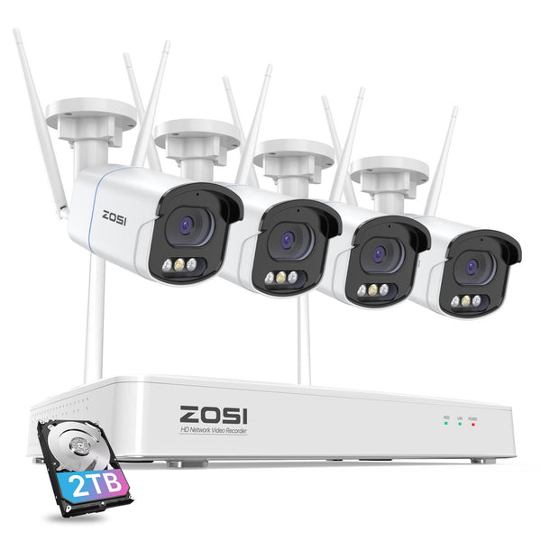 ZOSI 1080P Full HD Cámara Vigilancia WiFi Sin Cables Placa Solar