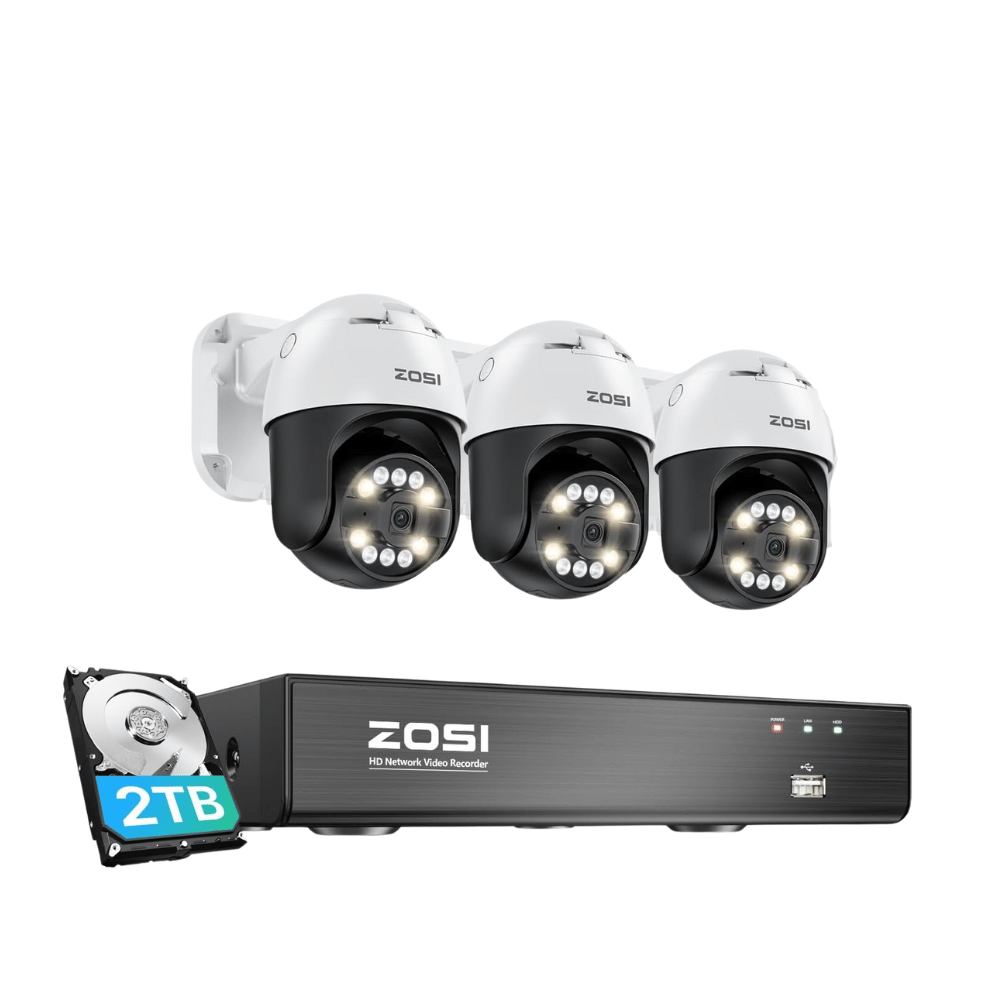 C296 4K Security Camera System + 8-Channel PoE NVR + 2TB Hard Drive - Zosi
