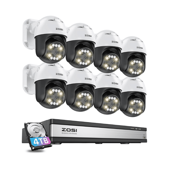 C296 5MP 16 Channel Pan-Tilt PoE Security System + 4TB Hard Drive Zosi
