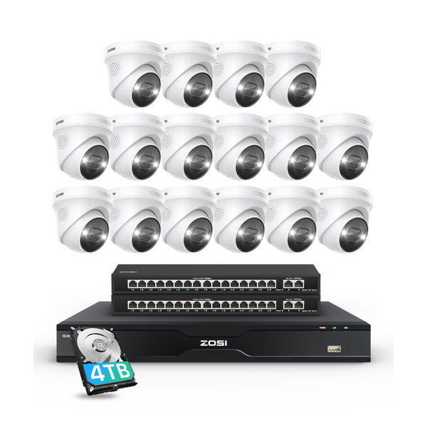 C225 32 Channel 4K PoE Security Camera System for Business + Up To 16TB HDD