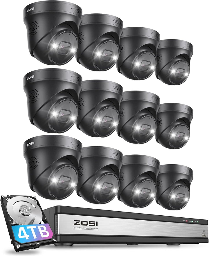 C225 4K 16 Channel 8 Camera Spotlight Security System + 4TB Hard Drive Zosi