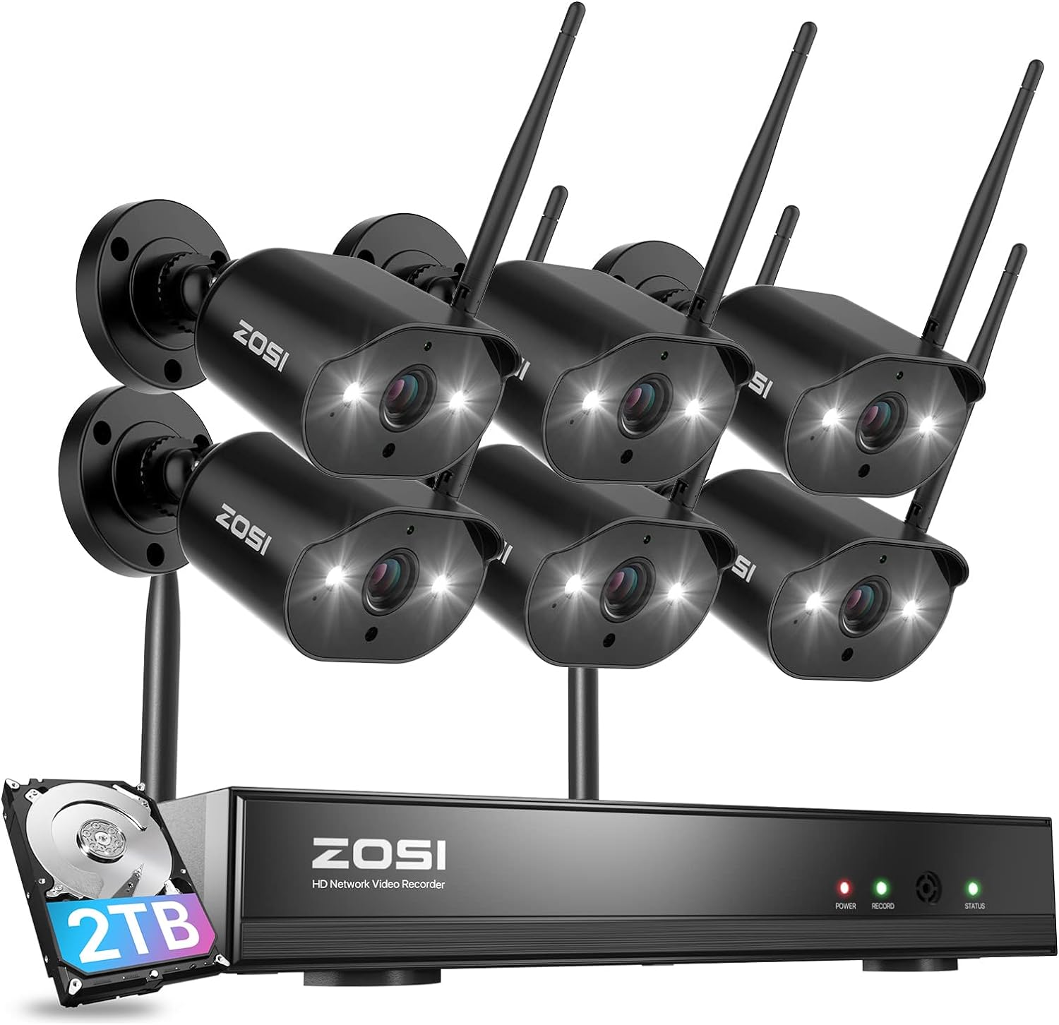 3MP 8CH NVR & 4/8pcs Wireless IP Camera - WiFi Security System - ZR08JP +  ZG3023A - Zosi