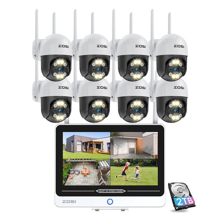 C289 3MP 8-cam WiFi Security System + 12.5 inch LCD Monitor + Up To 8TB Zosi