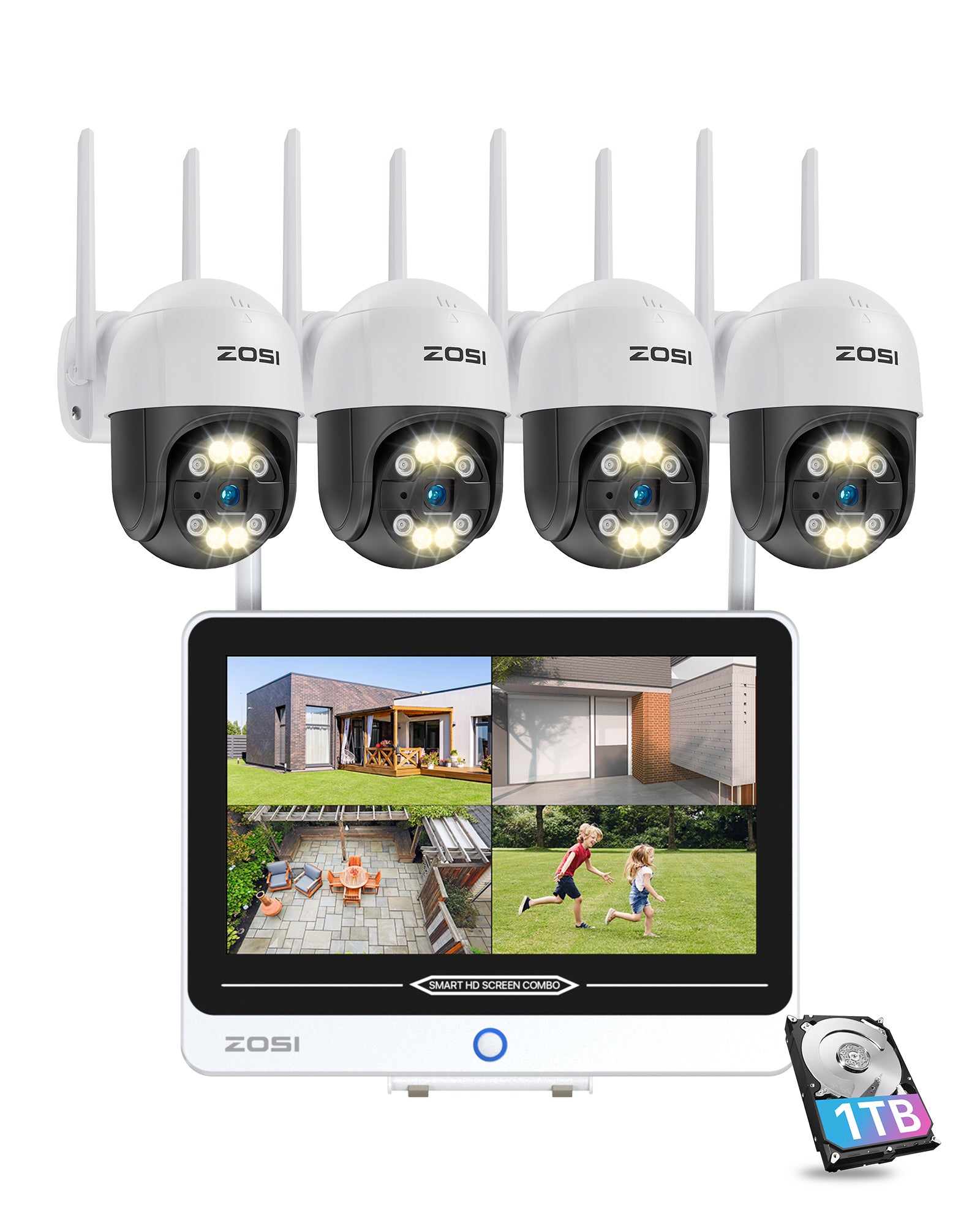 Wireless security camera 2024 system with monitor