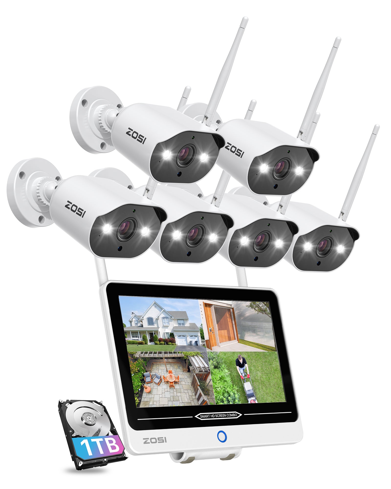 3MP 8CH NVR & 4/8pcs Wireless IP Camera - WiFi Security System - ZR08JP +  ZG3023A - Zosi