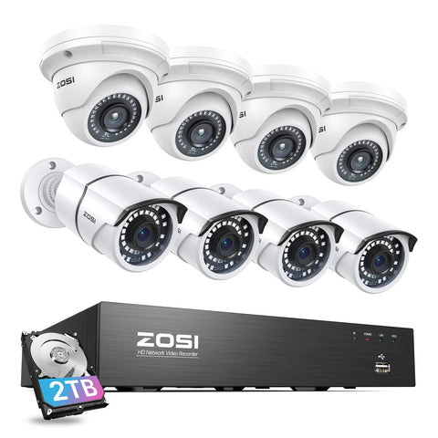 C261/429 5MP Security System + 4K 8-Channel PoE NVR +  2TB Hard Drive