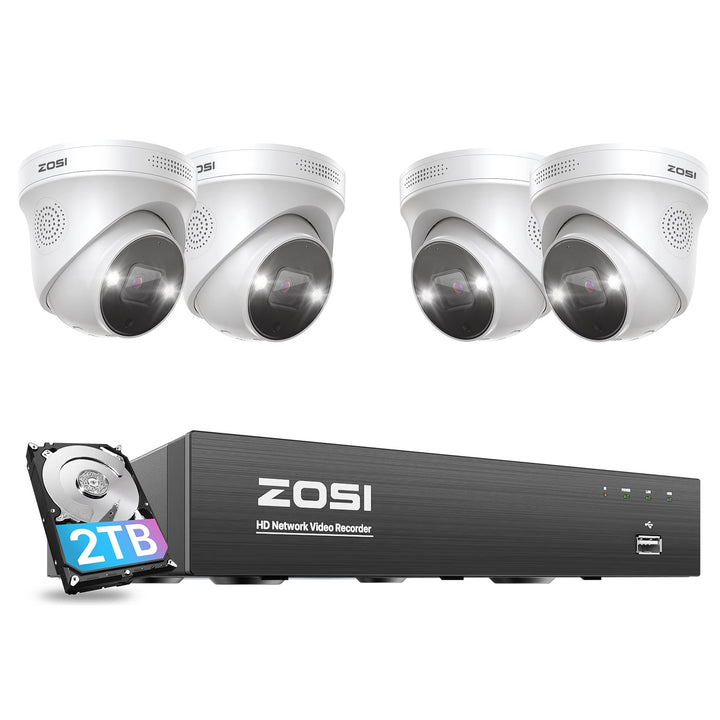 C225 4K 8CH 4-Cam Security System + 2TB Hard Drive Zosi