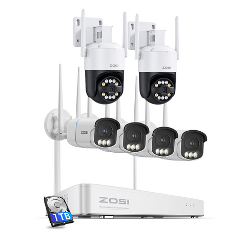 C186A / C296 4K WiFi 6 PTZ Wireless Camera System + 1TB HDD