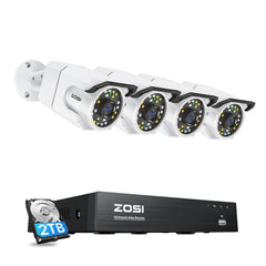 C105 4K 8 Channel Security System + Up to 8 Cameras + 2TB Hard Drive Zosi