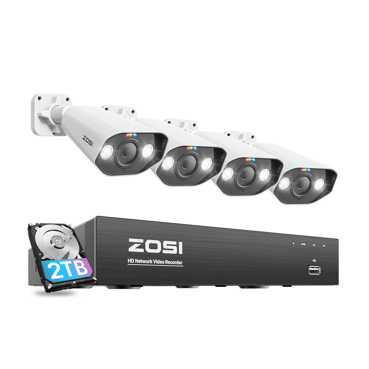 C182 5MP PoE Camera & 8CH 4K PoE NVR - PoE Security System - Zosi